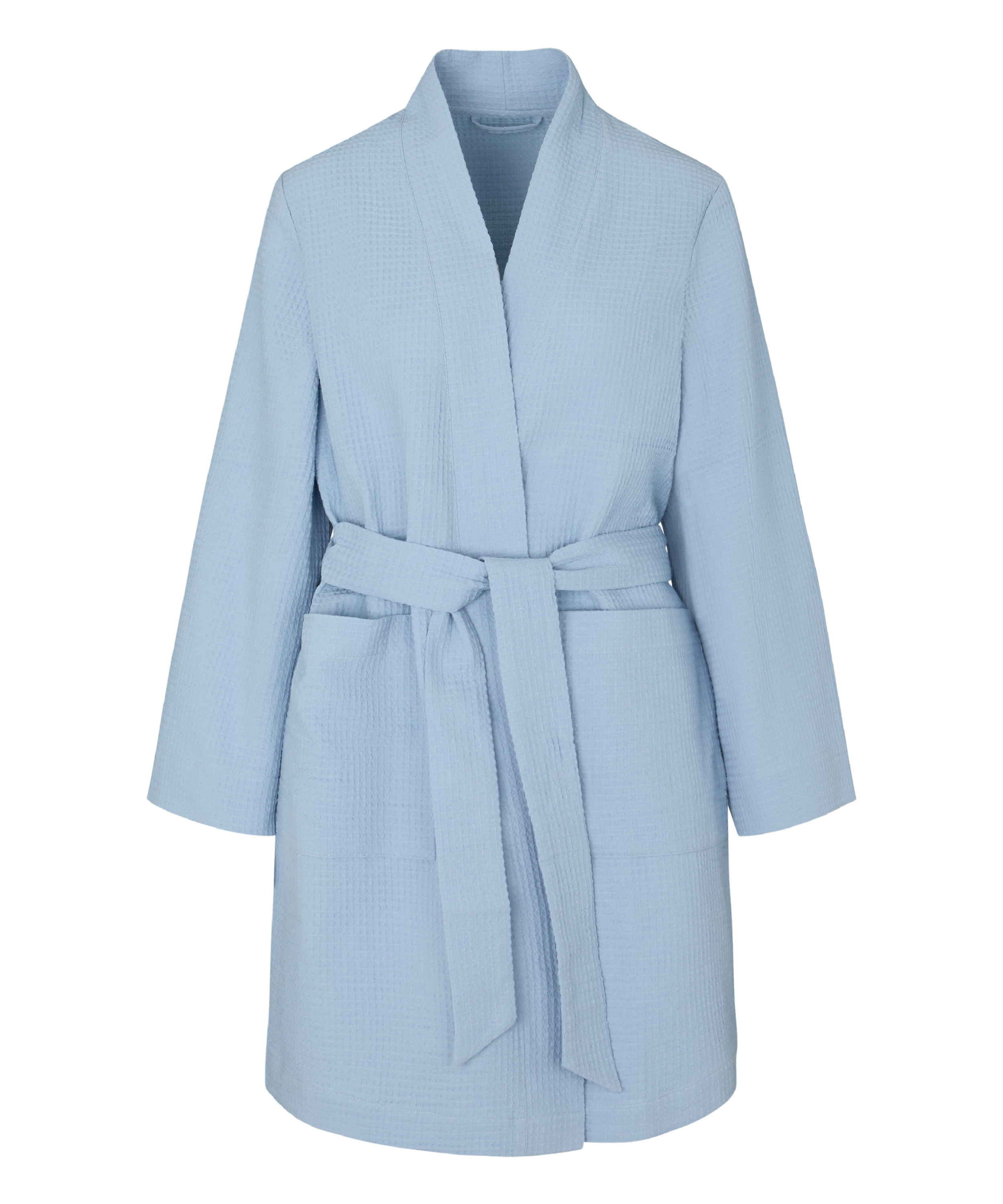 Waffle Bathrobe, Blue, main
