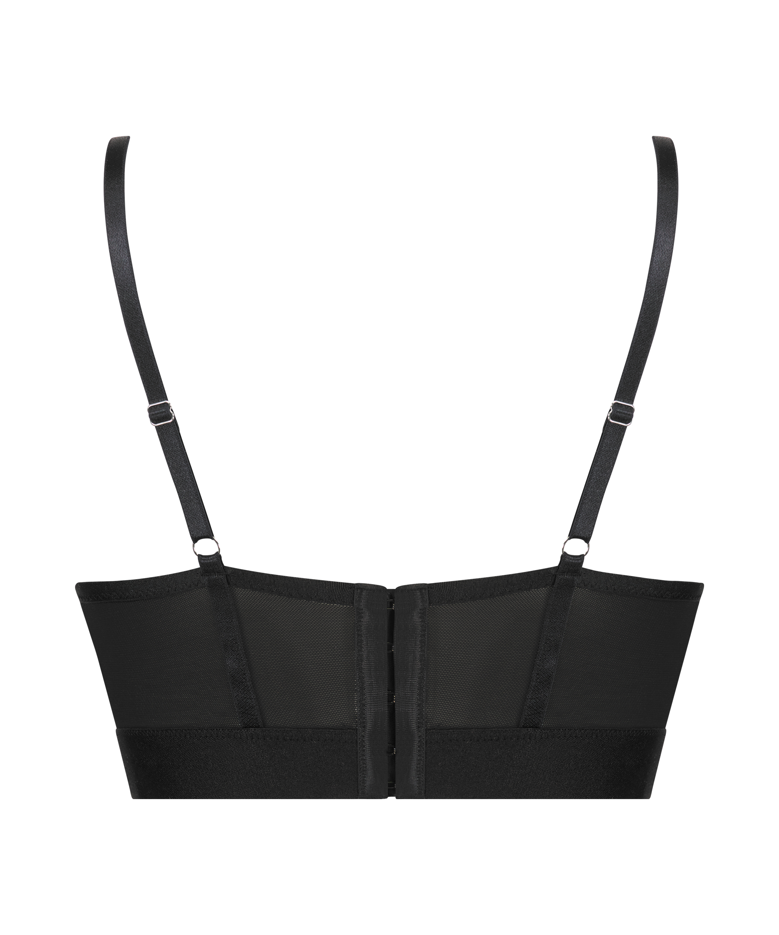 Cleo padded longline underwired bra, Black, main