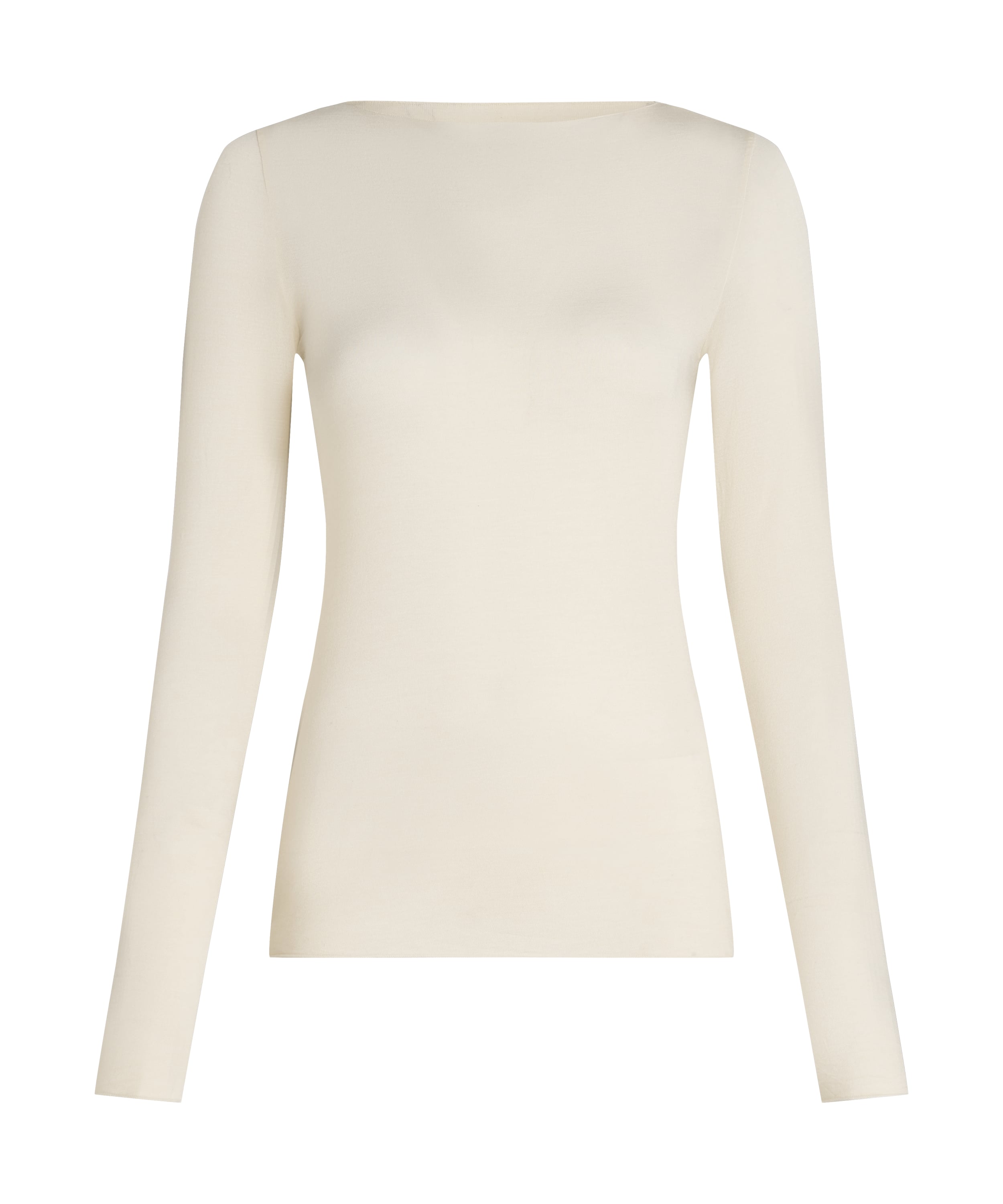 super soft Boatneck Shirt with Cashmere, White, main