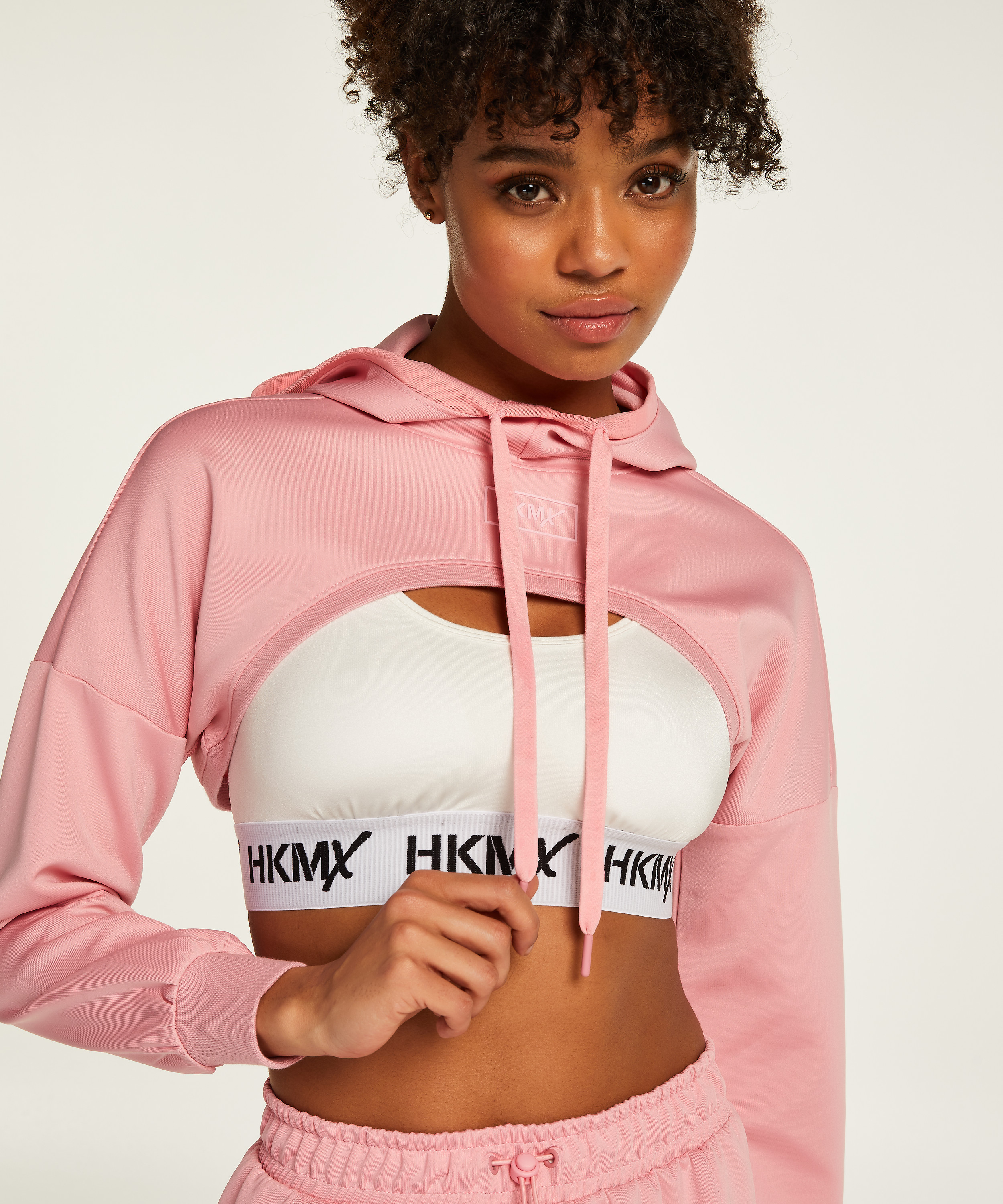 HKMX Cropped Hoodie, Pink, main