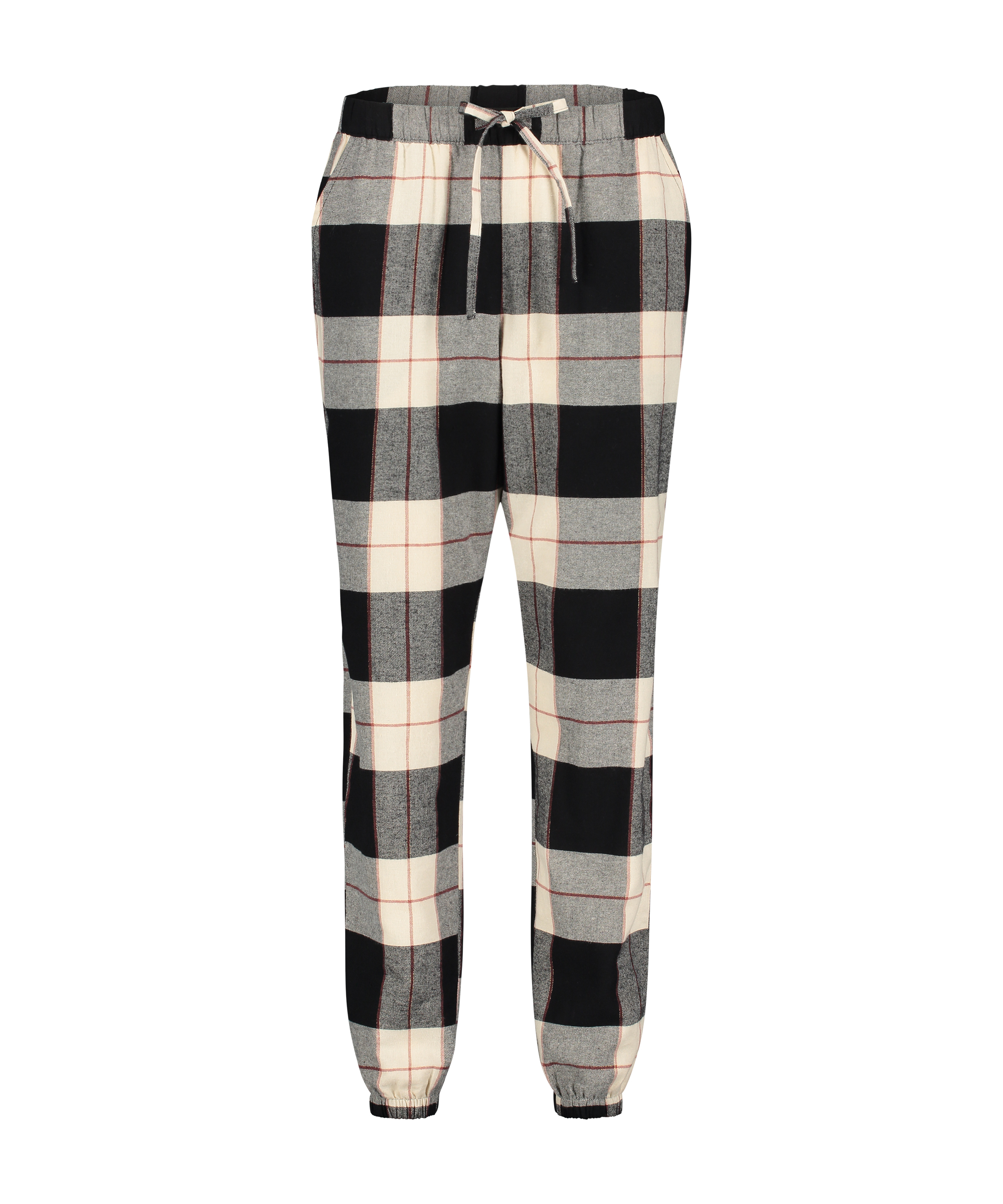 Twill Check pyjama bottoms, Black, main