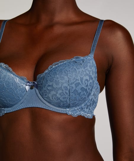 Marine Padded Underwired Bra, Blue