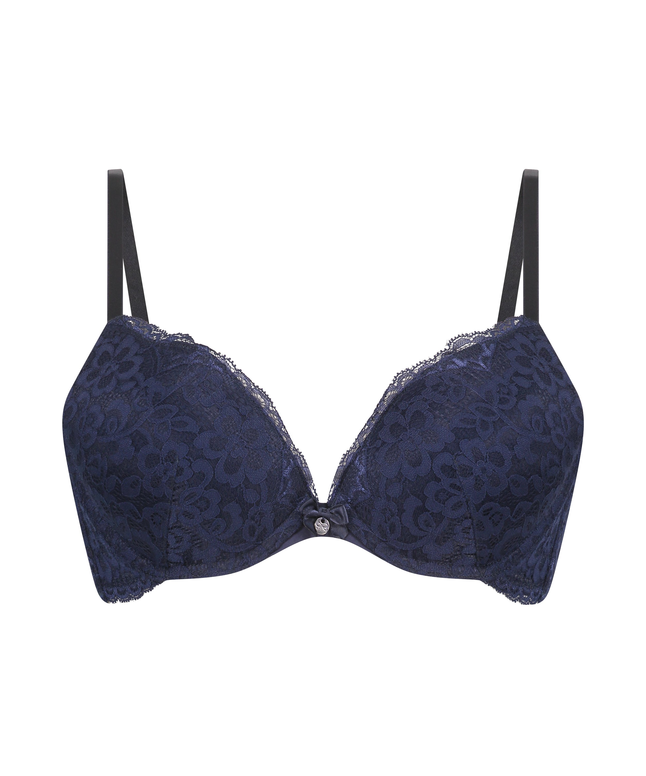 Marine Padded Push-Up Underwired Bra, Blue, main