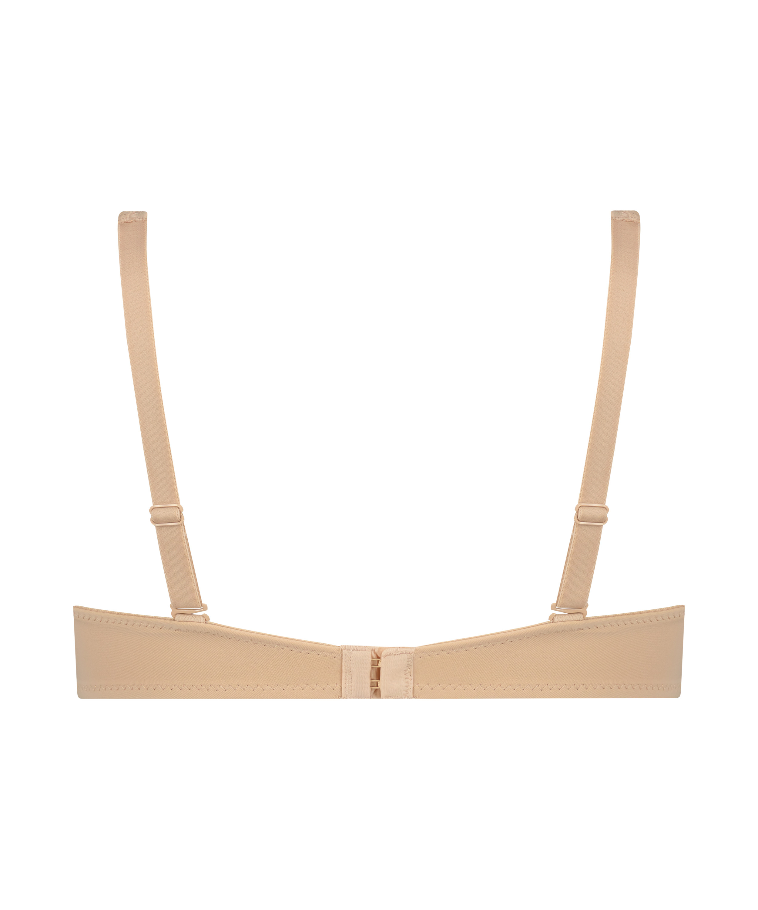 Satin Fleece Non-Padded Underwired Bra, Beige, main