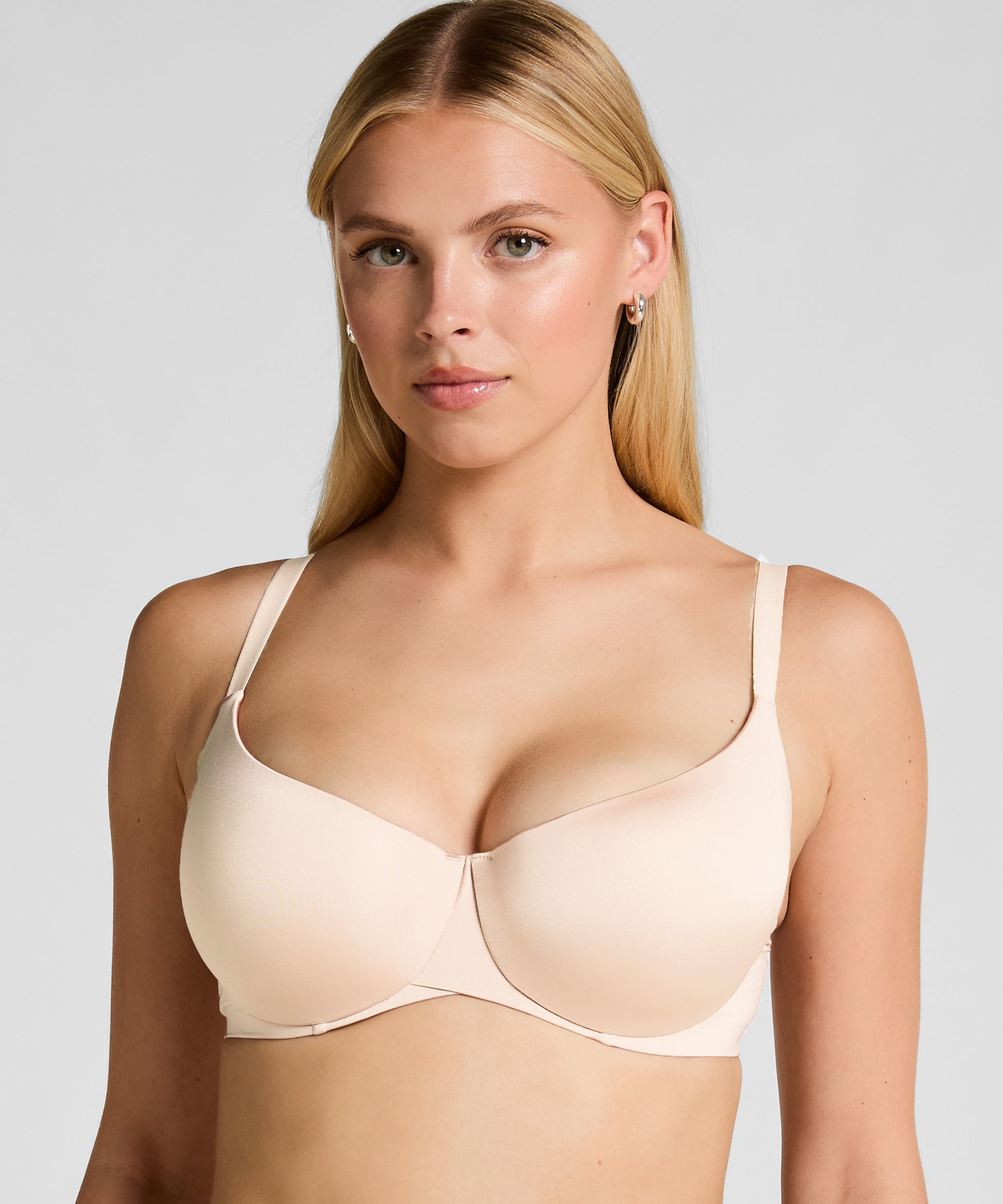Smooth Padded Underwired Bra, Beige, main