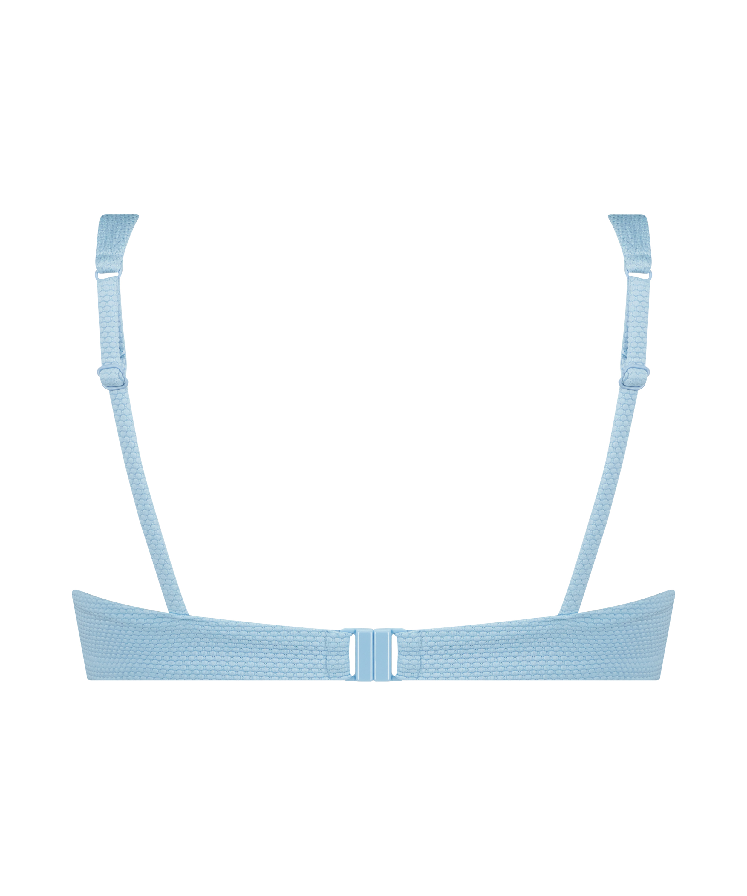 Scallop Non-Padded Underwired Bikini Top, Blue, main