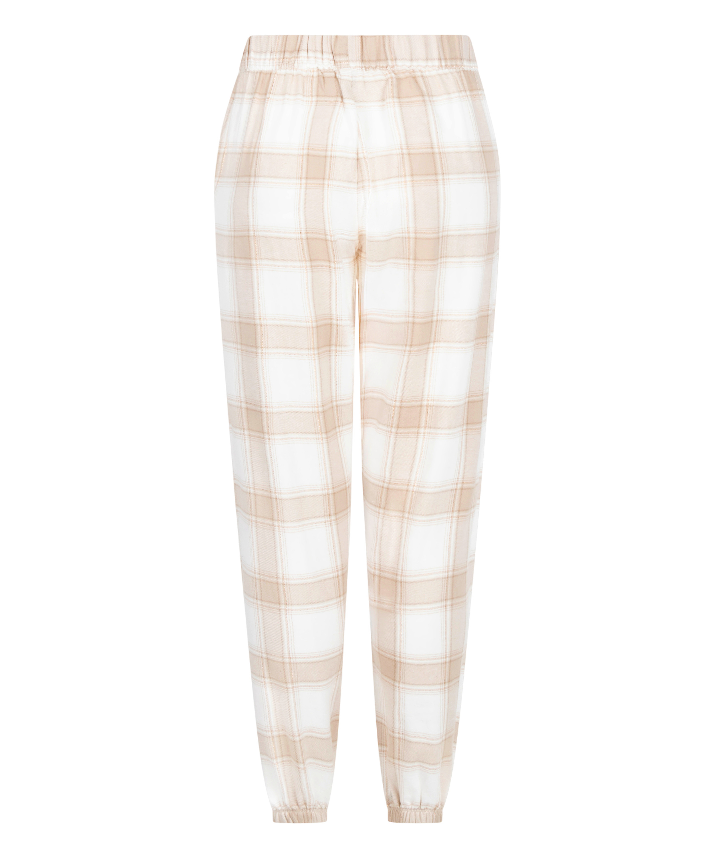 Flannel Pyjama Pants, Beige, main