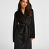 Velours short bathrobe, Black