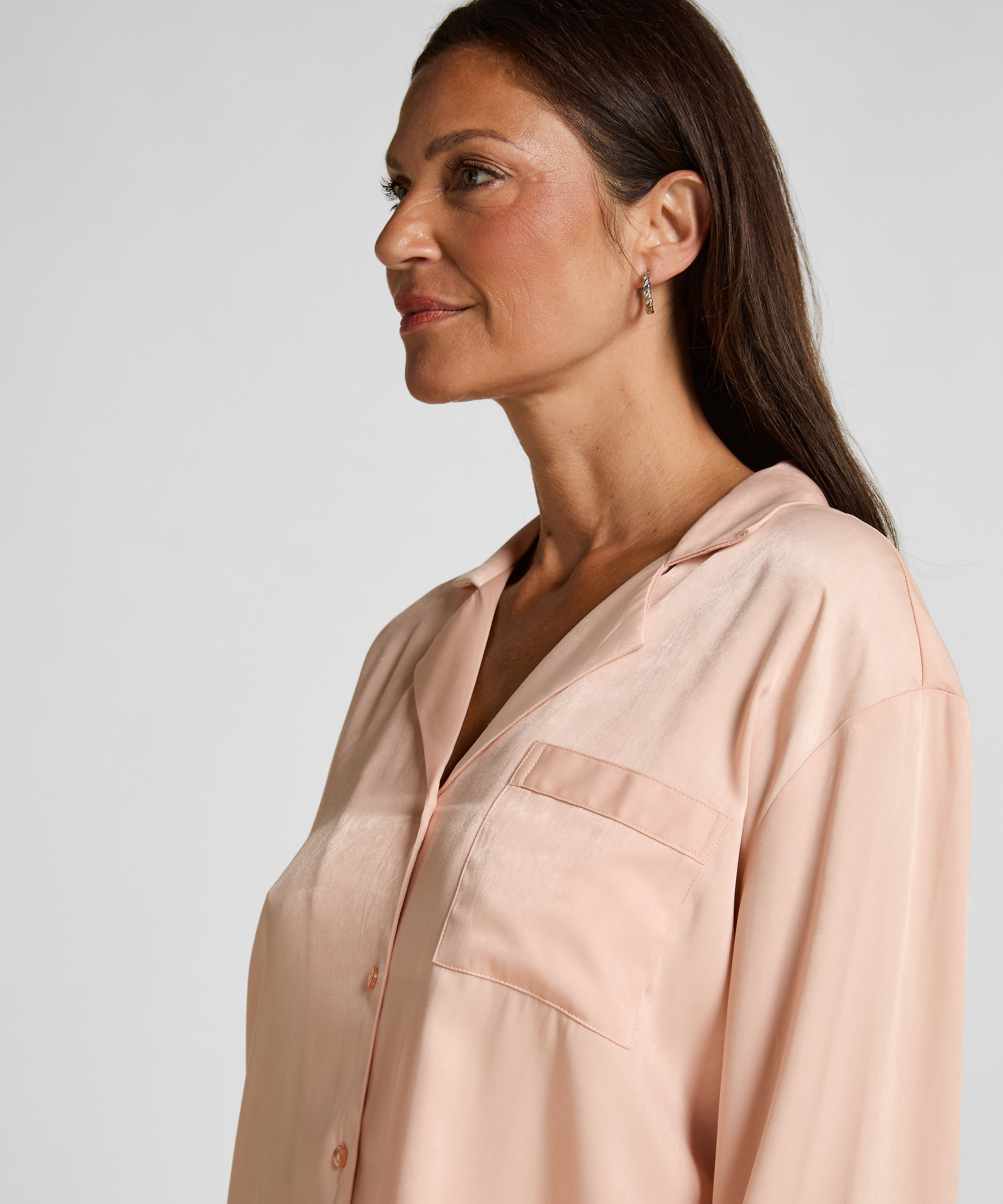 Ayla Satin Long-Sleeved Jacket, Orange, main
