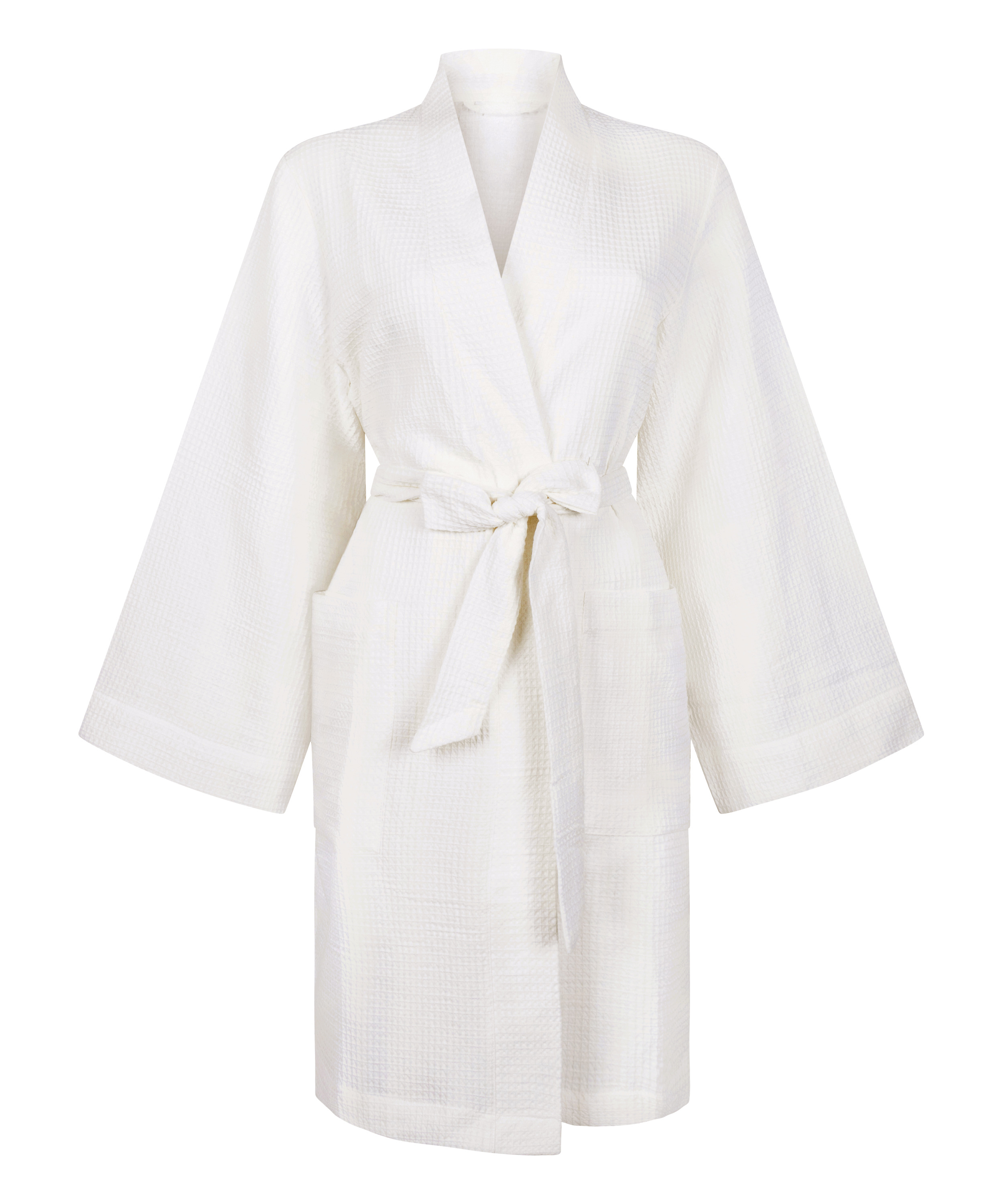 Waffle Bathrobe, White, main