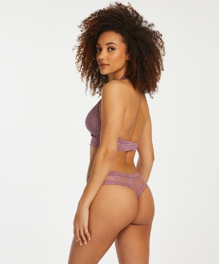 V-shaped Brazilian knickers mesh, Purple