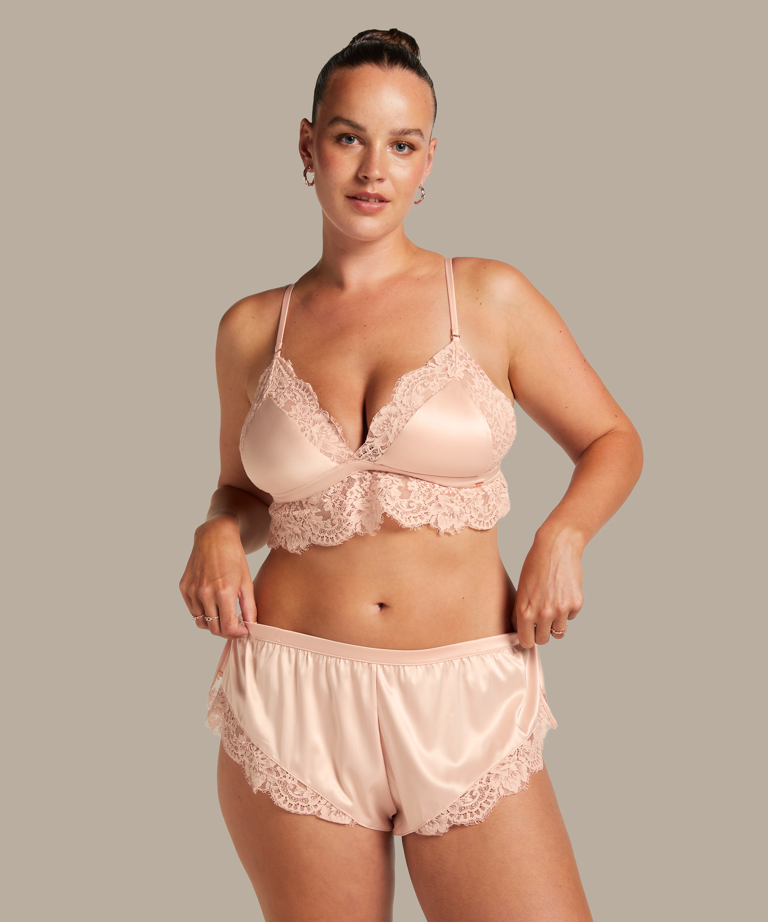 Valerie Lace French Knicker, Pink, main