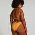 Scallop Lurex Triangle Bikini Top, Orange