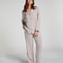 Satin Long-Sleeved Jacket, Beige