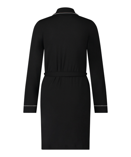 Short Jersey Robe Essentials, Black