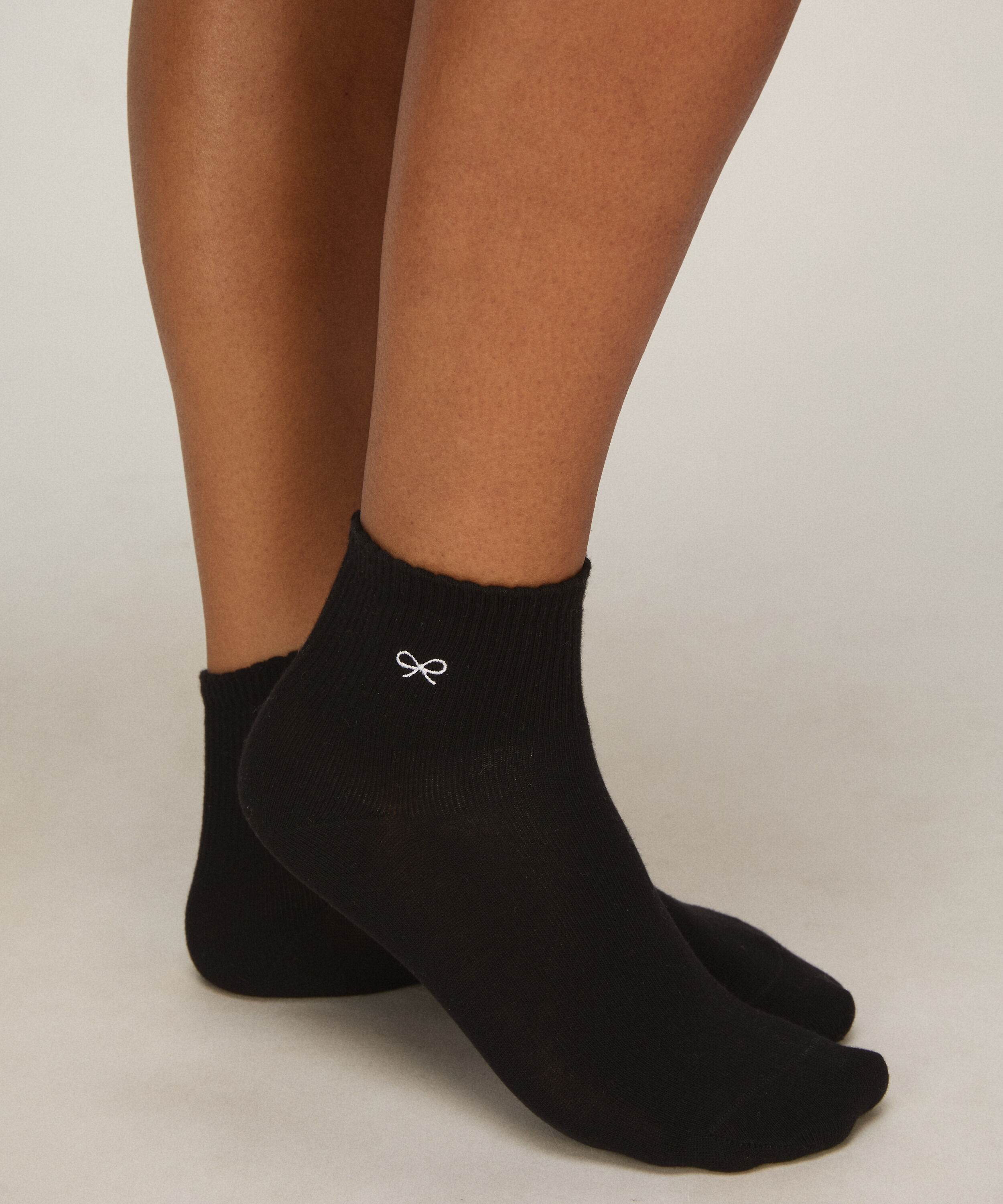 2 Pair Cotton Half Crew Socks, White