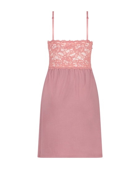 Nora Lace Slip Dress, Pink