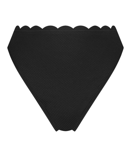 Scallop Rio Bikini Bottoms, Black