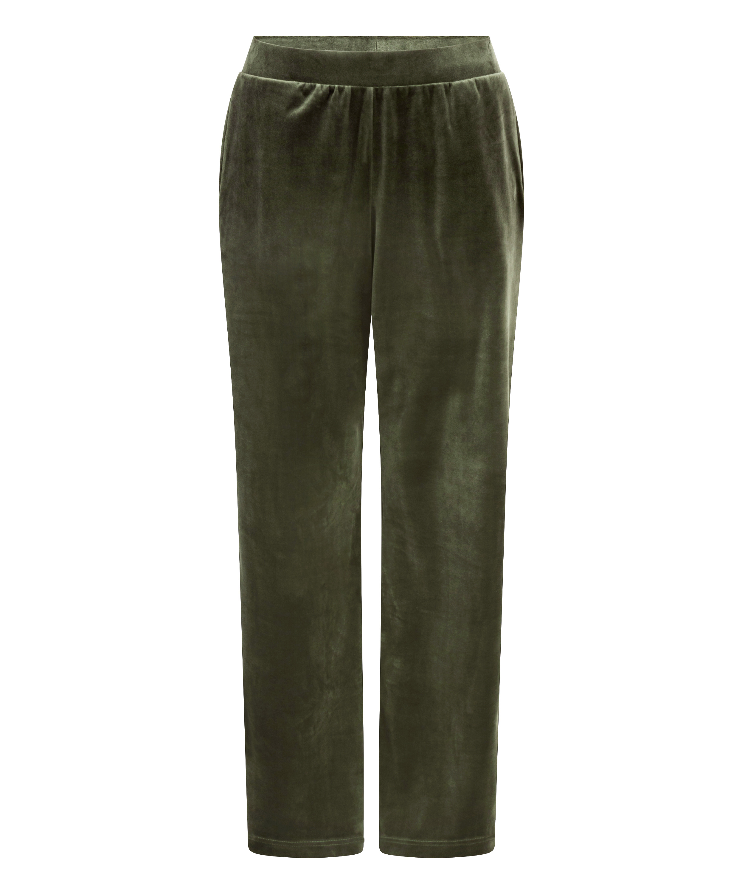 Velours Pyjama Pants, Green, main