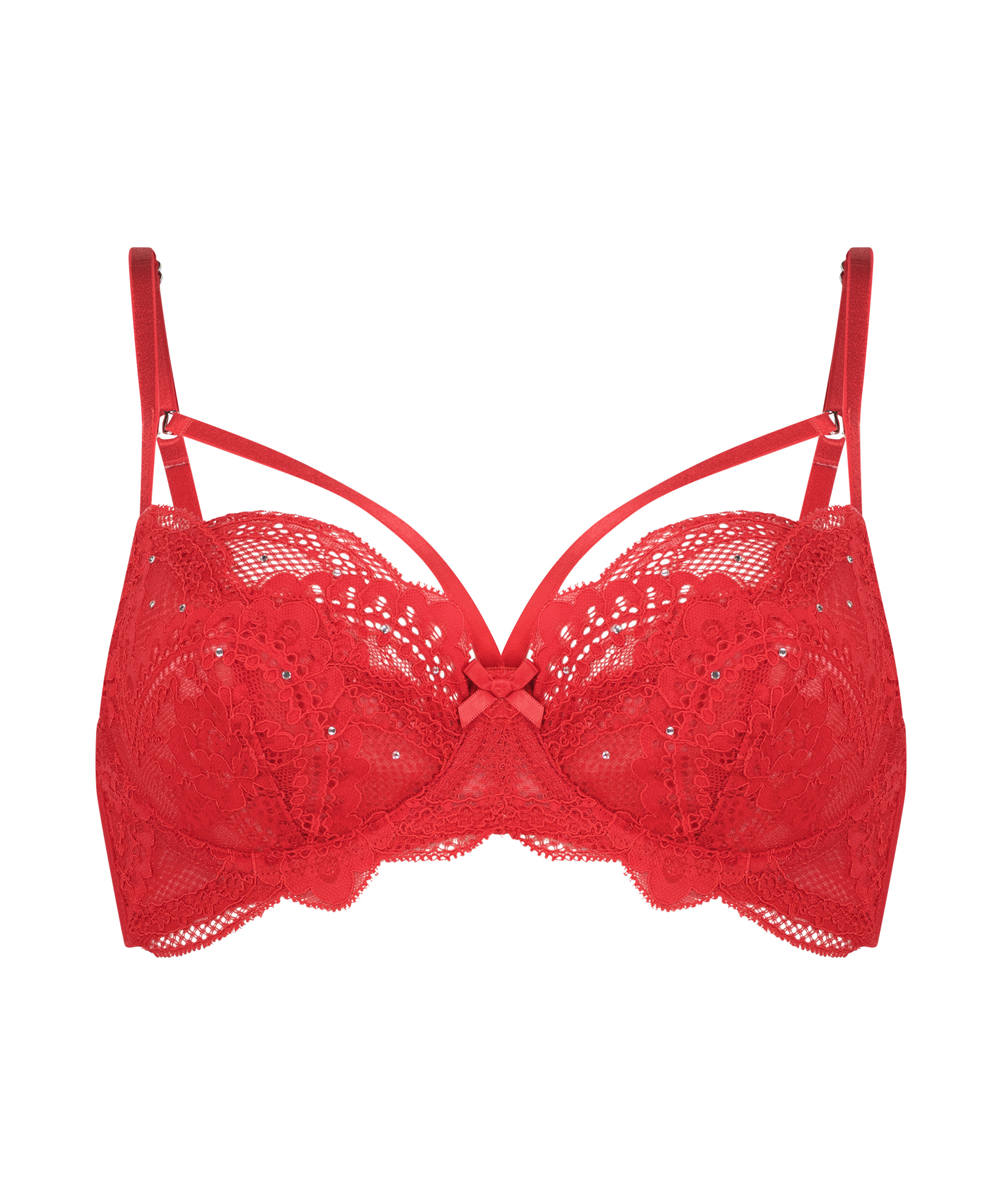 Oceana Unpadded Underwired Bra, Red, main