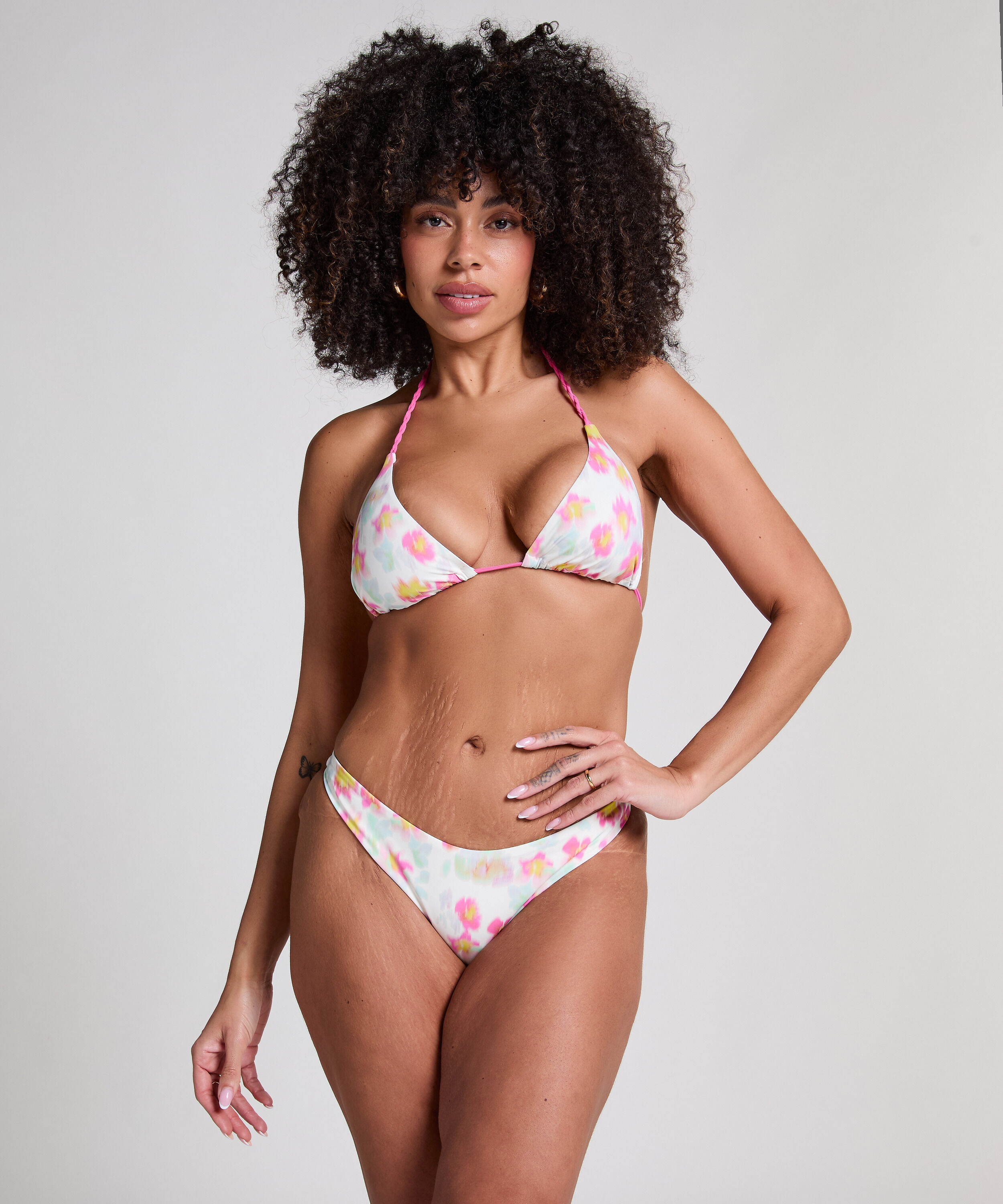 Madeira High-Leg Bikini Bottoms, Pink
