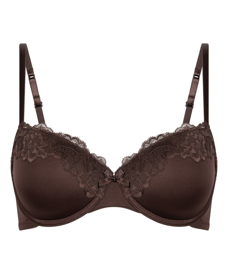 Lace & Shine Padded Underwired Bra, Brown