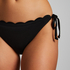 2-Pack Scallop Cheeky Tanga Bikini Bottoms, Black
