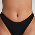 Crinkle High-Leg Bikini Bottoms, Black