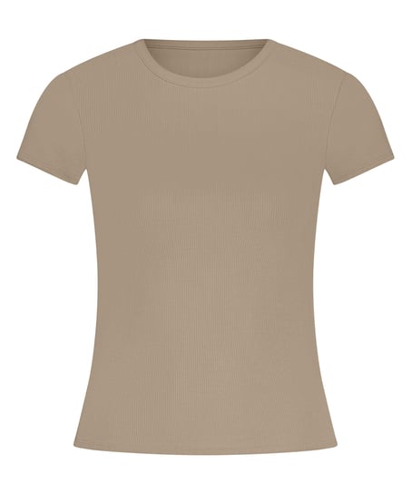 Pyjama Top Rib Essential, Beige