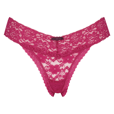 Floral Lace Thong, Pink