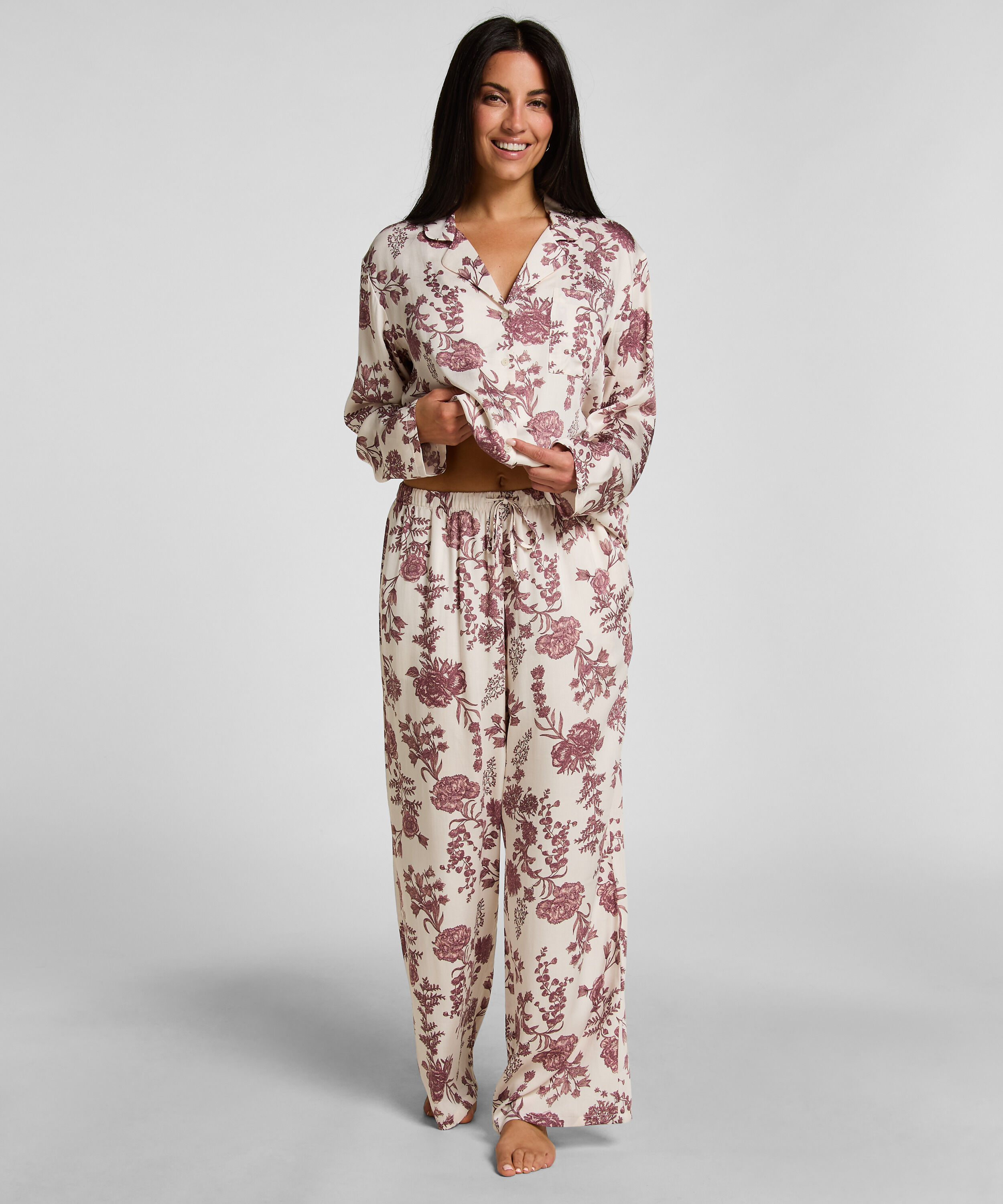Pants Woven Print, Beige