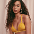 Marina Padded Triangle Bralette, Yellow