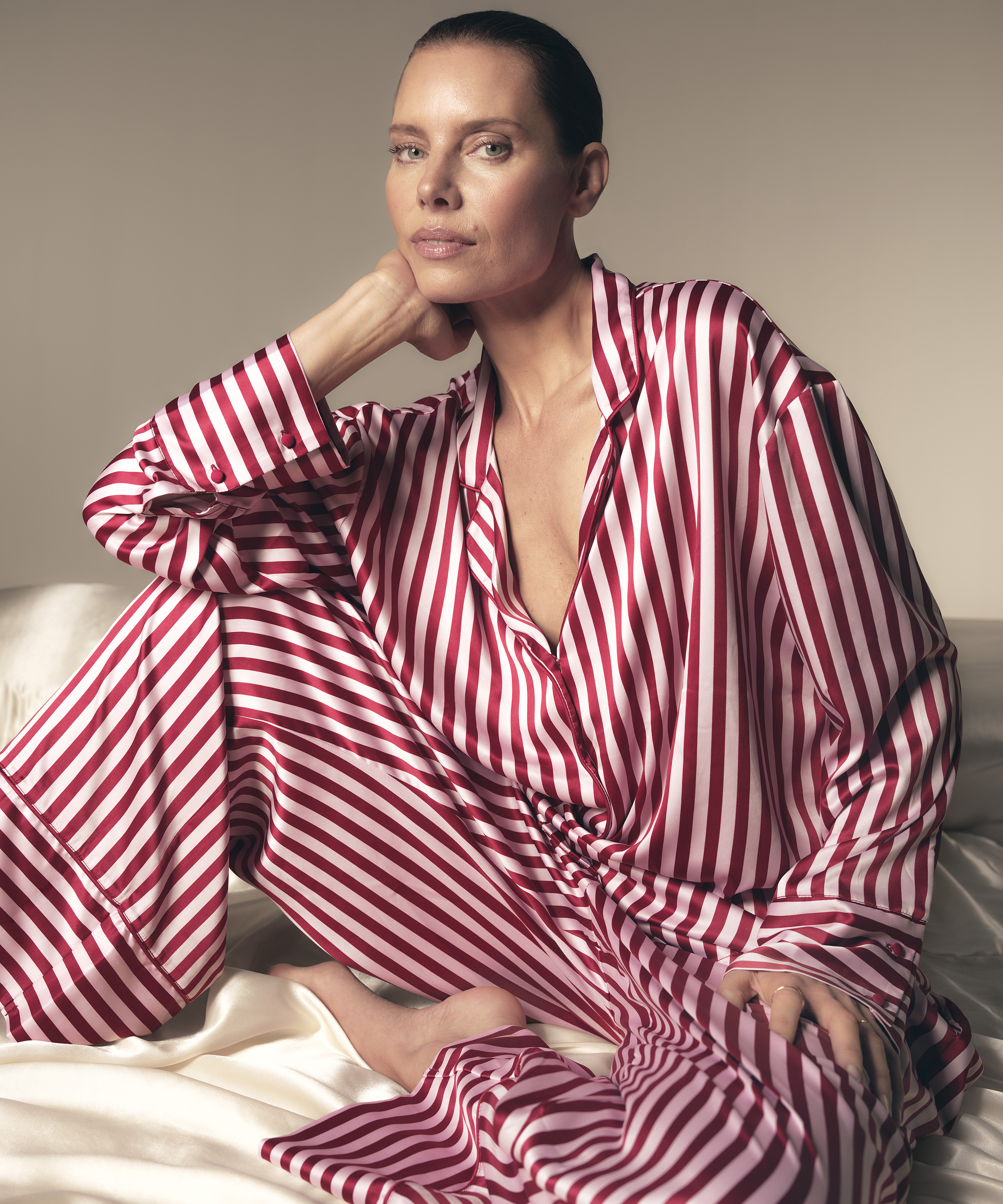 Satin Trousers, Pink, main