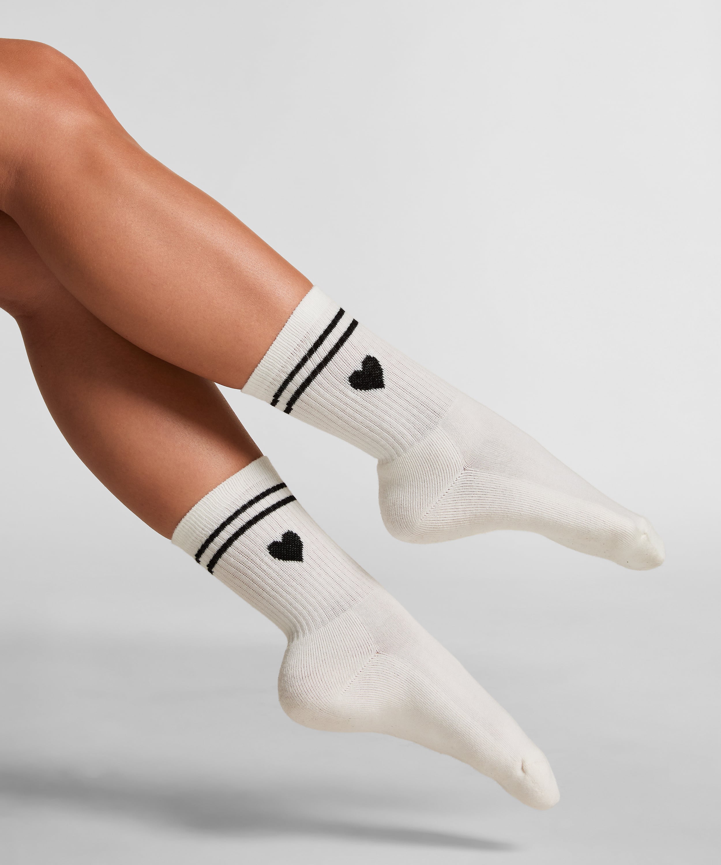 Cotton Crew Socks, White, main
