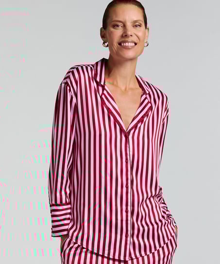 Satin Long-Sleeved Jacket, Pink