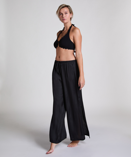 Beach Satin Pant, Black