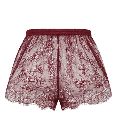 Delphine Lace Shorts, Red