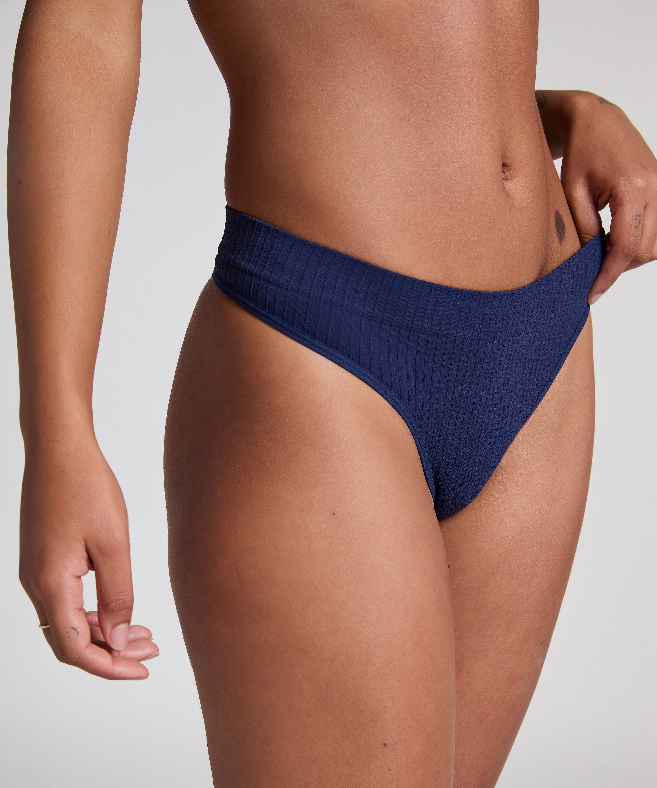 Dianne High Leg Thong, Blue, main