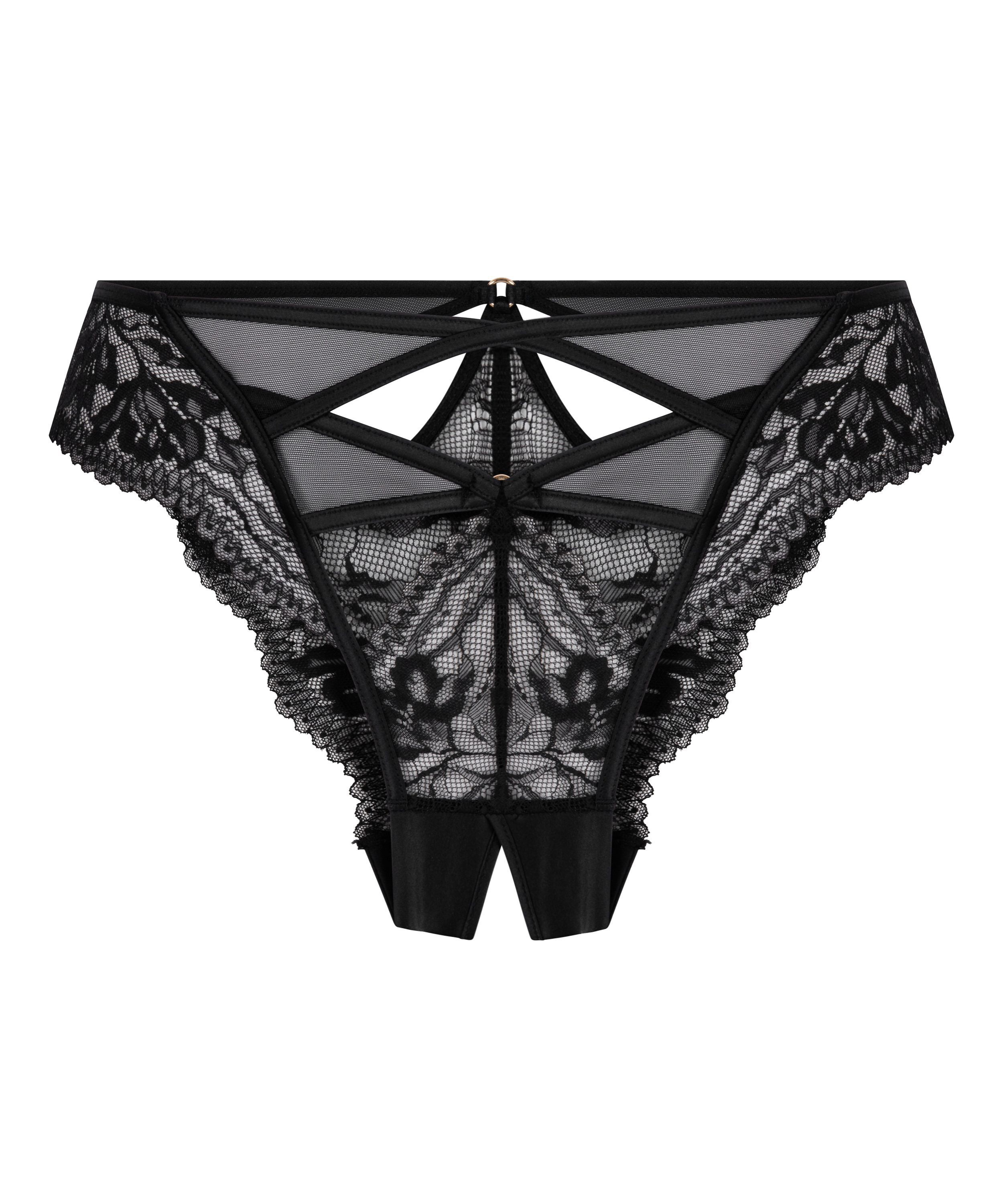 Amel Open Crotch Brazilian, Black