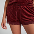 Velvet lace shorts, Purple