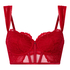 Withney Padded Underwired Longline Bra, Red