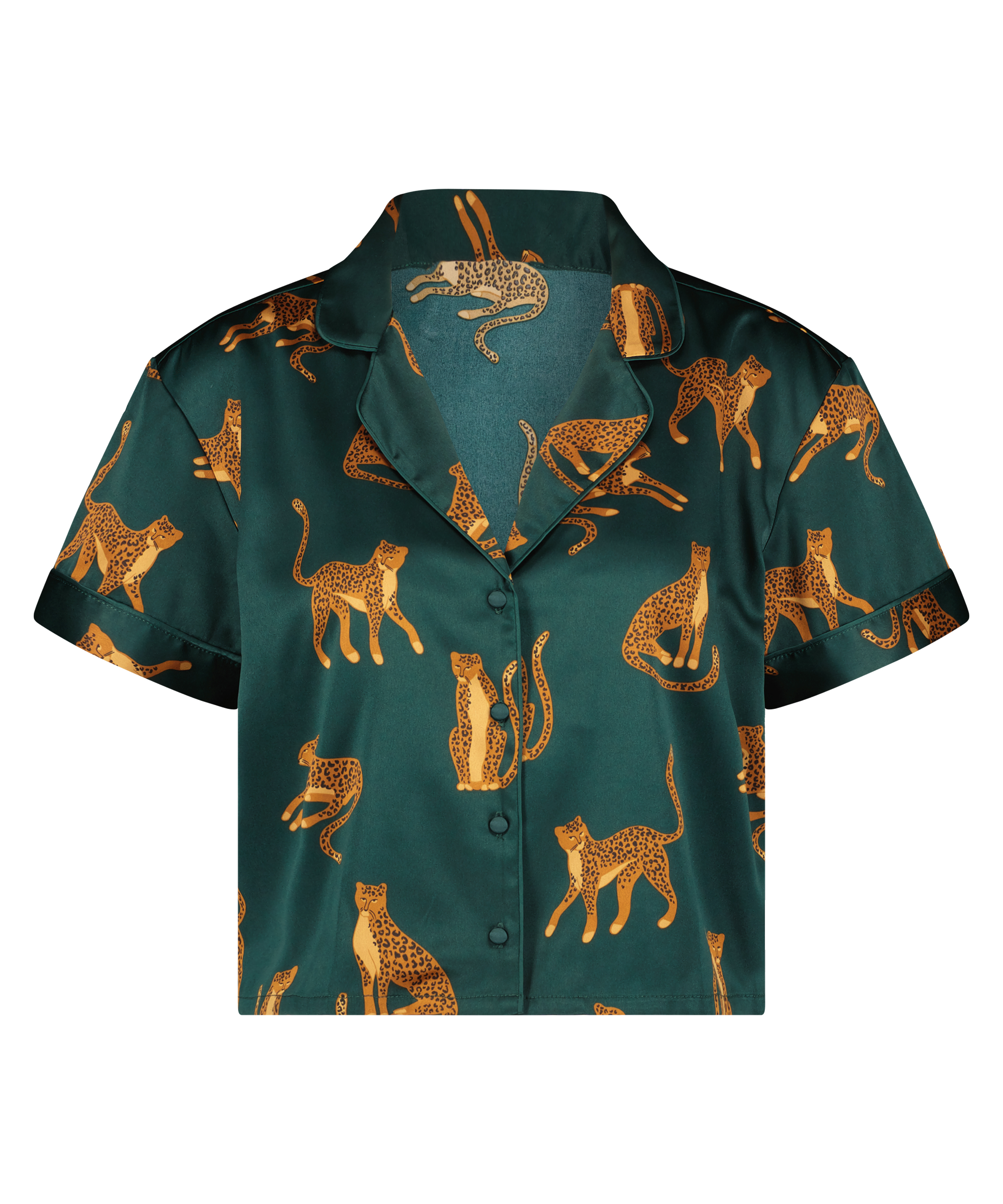 Satin Short-Sleeved Jacket, Green, main