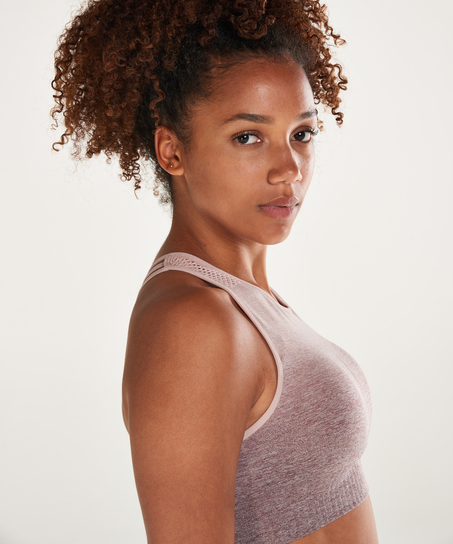 HKMX Highneck Ombre Level 2 Sports Bra, Pink