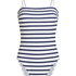 Bandeau Scallop Swimsuit, White