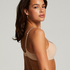 Padded Underwired Bra Satin Fleece, Beige