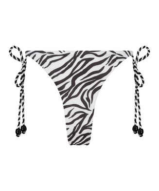 Doha Zebra Cheeky Tanga Bikini Bottoms, White