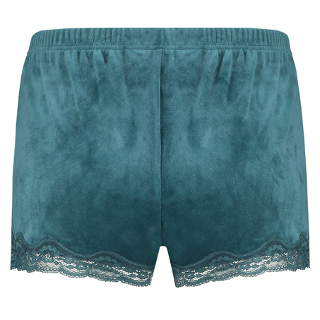 Velvet lace shorts, Blue