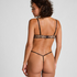 Plunge Padded Underwired Bra, Brown