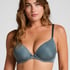 Plunge Padded Underwired Bra, Blue