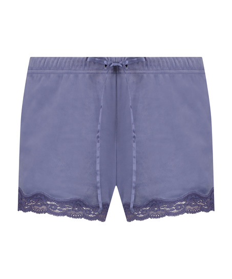 Velvet lace shorts, Purple
